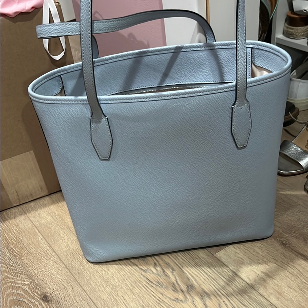 Kate Spade Blue Leather Tote Structured Design - Picture 2 of 8